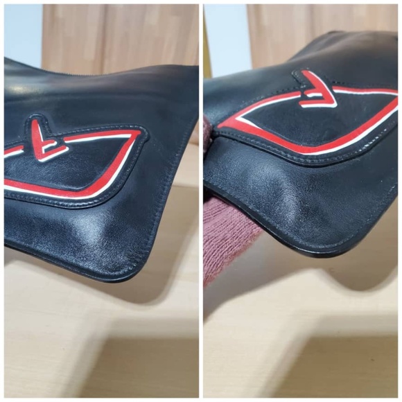 Authentic FENDI Monster Pouch Leather Small Black - Picture 7 of 11